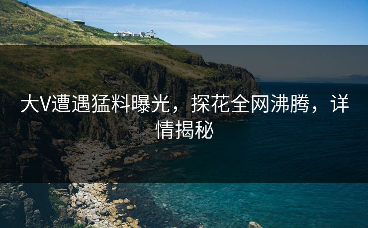 大V遭遇猛料曝光，探花全网沸腾，详情揭秘